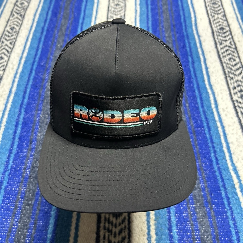 Hooey Rodeo Hat Cap Mens Snapback Trucker Black Mesh Western Cowboy Rancher